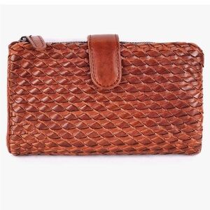 Vilenca Holland Woven Leather Bifold Distressed Wallet - Anthropologie